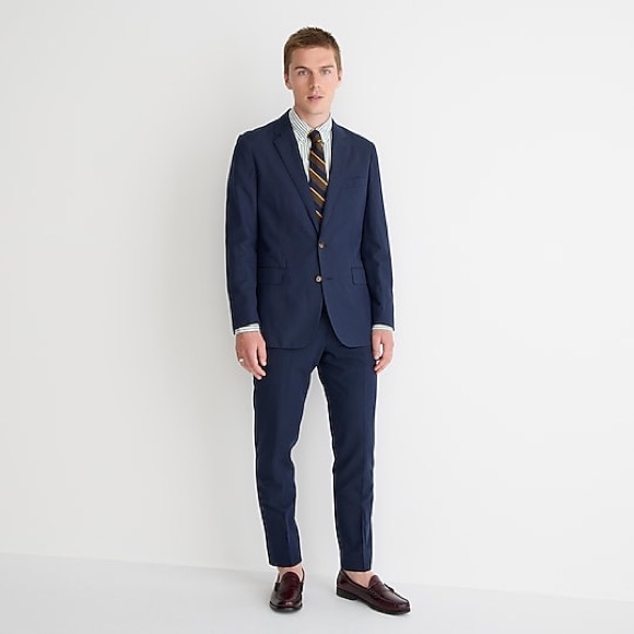 J Crew Ludlow Slim-fit unstructured suit jacket in Irish cotton-linen It… - Picture 2 of 5
